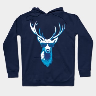 Cool Blue Stag Deer Hoodie